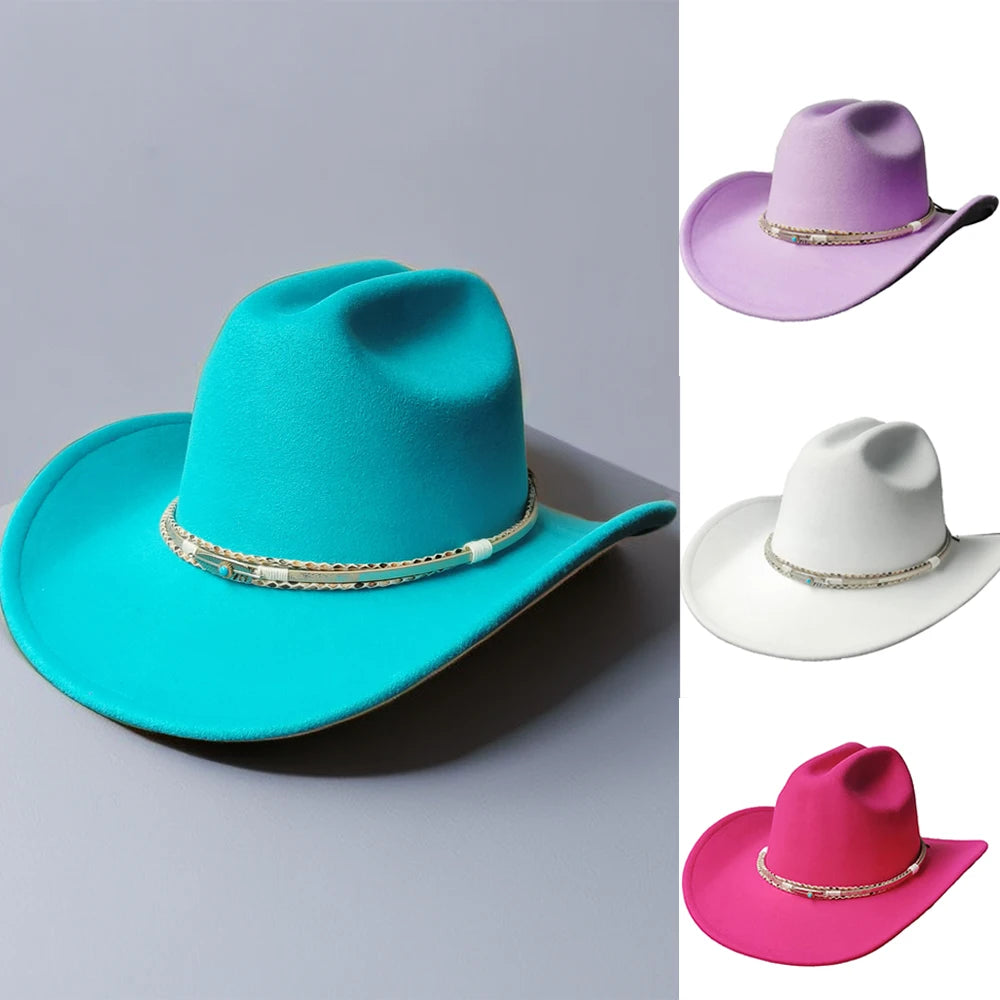 Vivacious Fuchsia Western Hat with Turquoise Charm Band