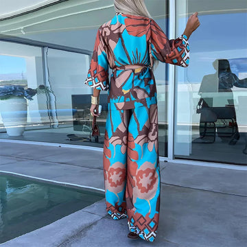 Island Luxe 2-Piece Vacation Set – Bold Print Kimono