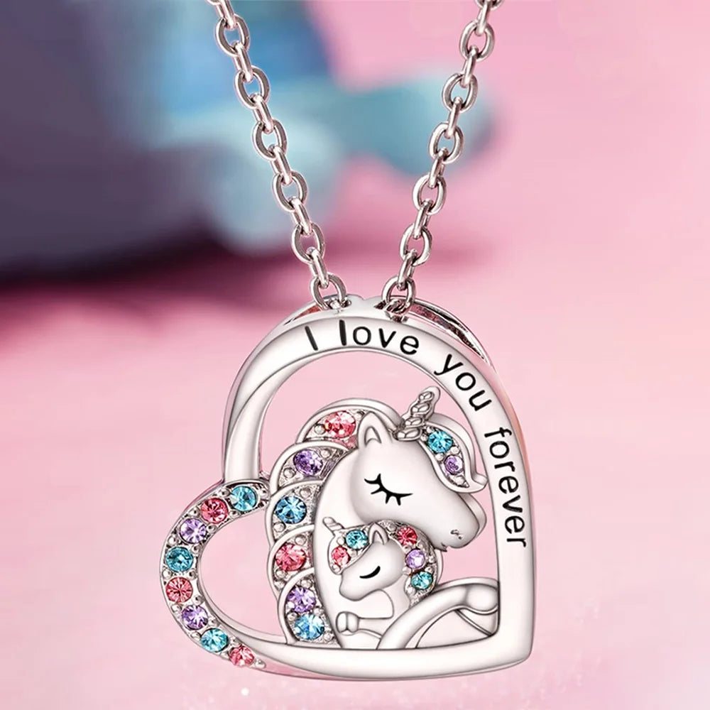 Eternal Love Unicorn Heart Pendant