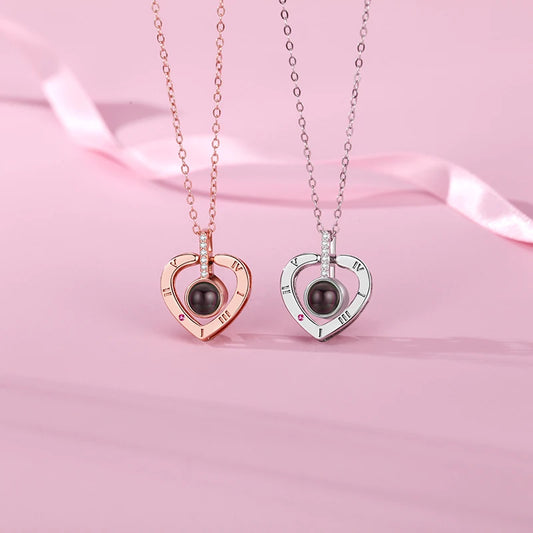 "Love in 100 Languages" Projection Heart Necklace