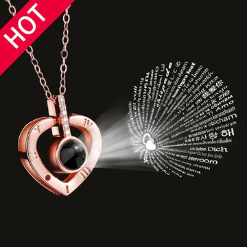 "Love in 100 Languages" Projection Heart Necklace