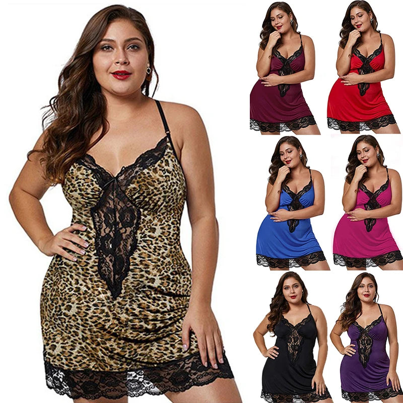 Sultry Leopard Lace Chemise